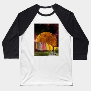 Waterfall - Space Collage, Retro Futurism Baseball T-Shirt